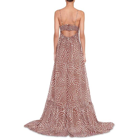 STAUD Womens Brown Polka Dot Polyester Slip Dress NWOT - Picture 2 of 3